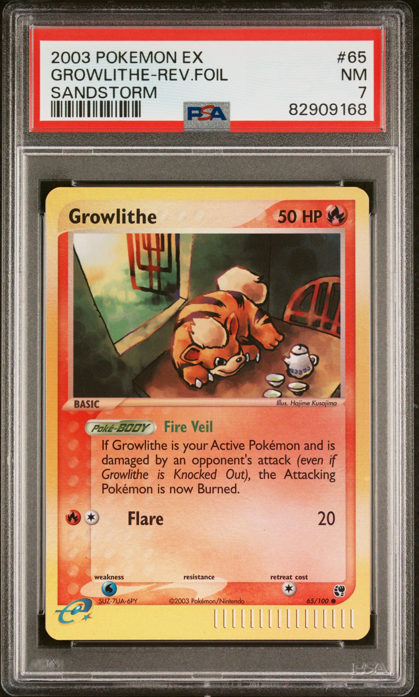 Growlithe Reverse Foil PSA 7