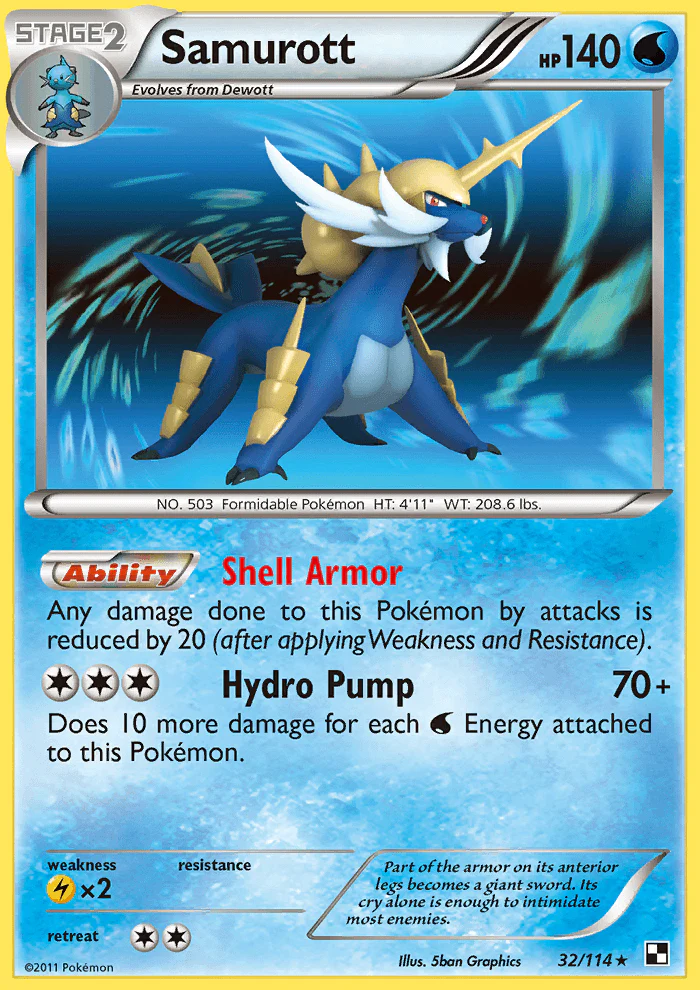 Black and White 032 Samurott