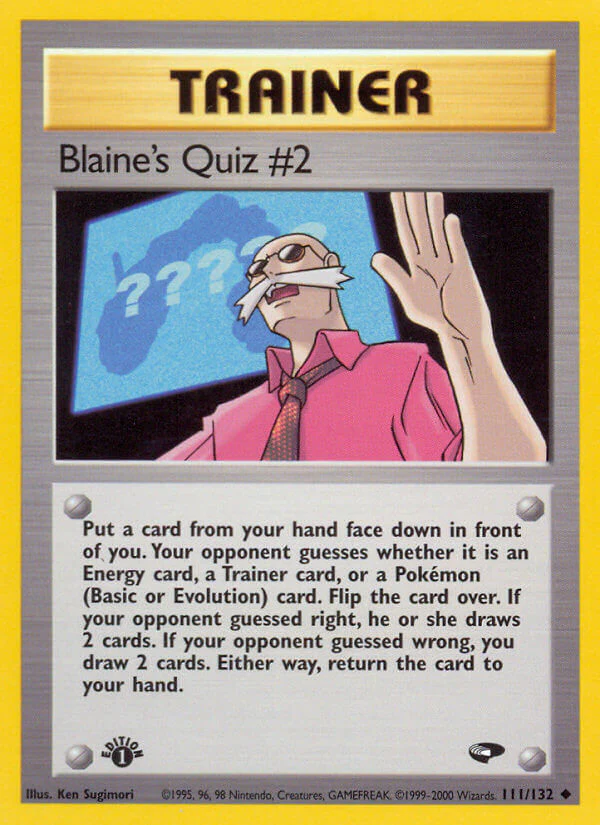 Gym Challenge 111 Blaine's Quiz #2