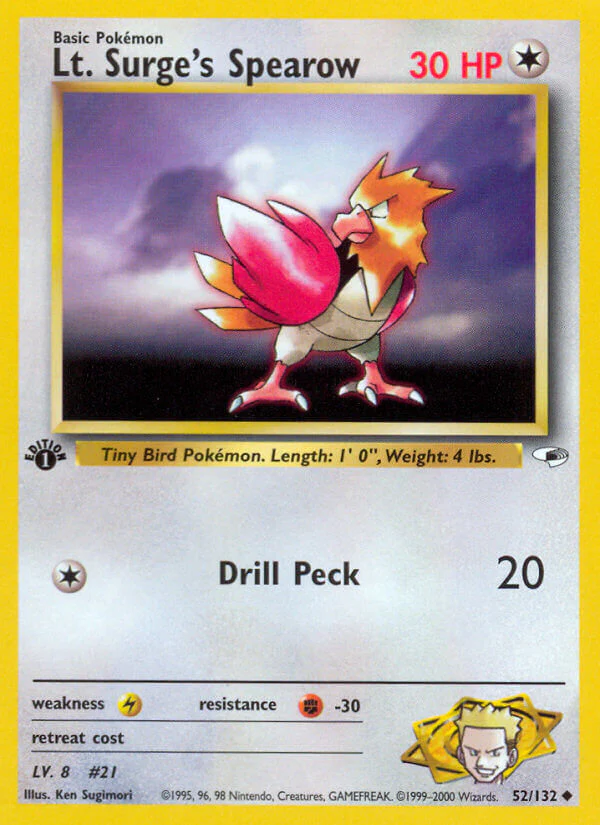 Gym Heroes 052 Lt. Surge's Spearow