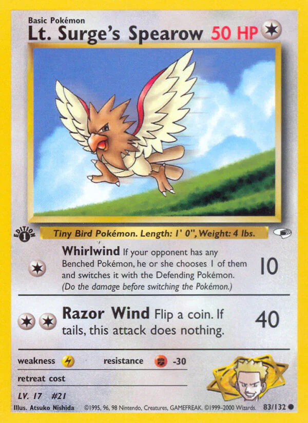 Gym Heroes 083 Lt. Surge's Spearow