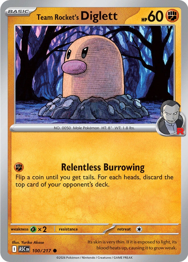 Ascended Heroes 100 Team Rocket's Diglett