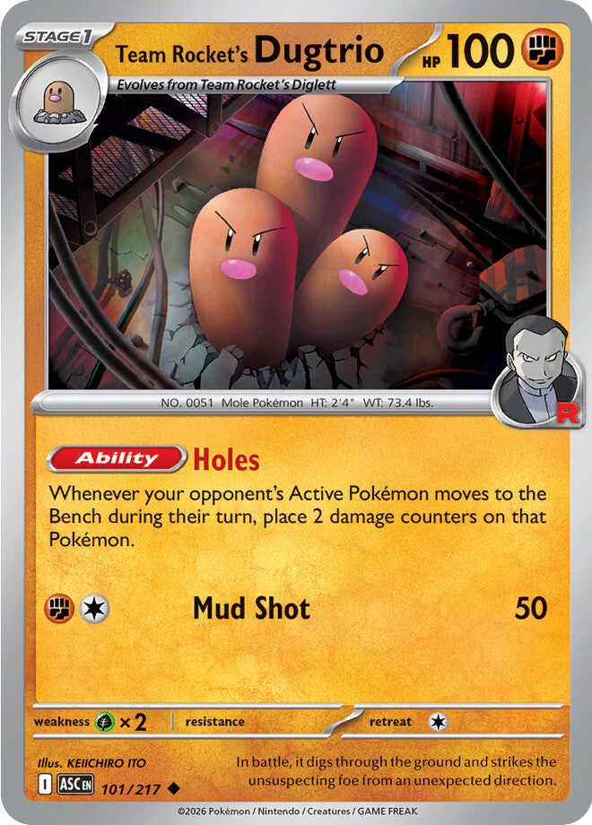 Ascended Heroes 101 Team Rocket's Dugtrio