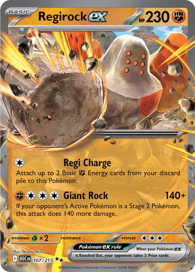 Ascended Heroes 107 Regirock ex