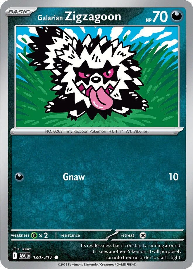 Ascended Heroes 130 Galarian Zigzagoon