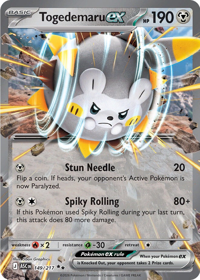 Ascended Heroes 149 Togedemaru ex