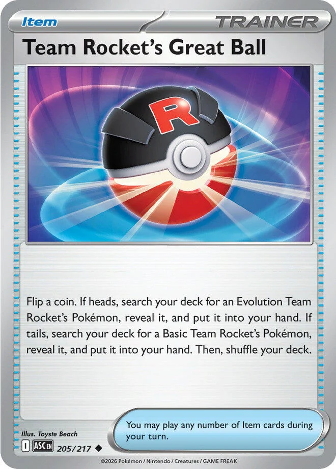 Ascended Heroes 205 Team Rocket's Great Ball