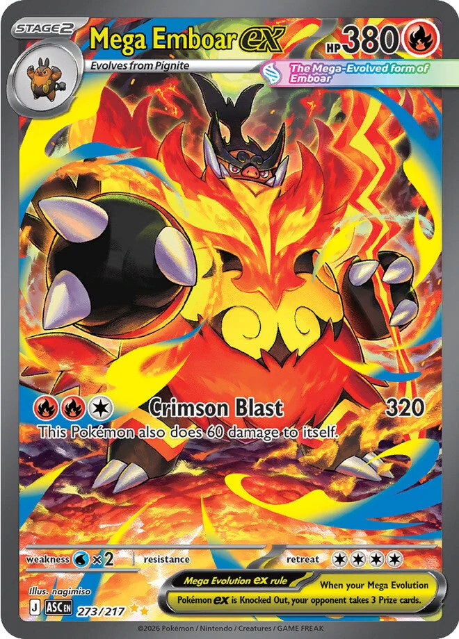 Ascended Heroes 273 Mega Emboar ex