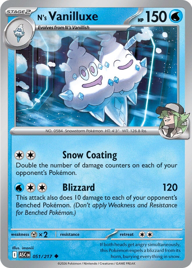 Ascended Heroes 51 N's Vanilluxe