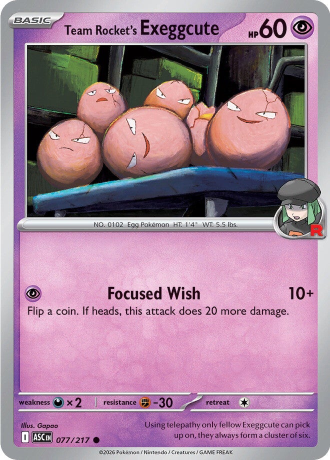 Ascended Heroes 77 Team Rocket's Exeggcute