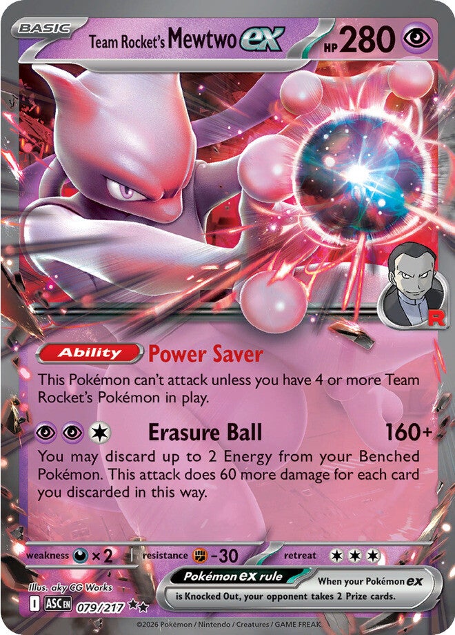 Ascended Heroes 79 Team Rocket's Mewtwo ex
