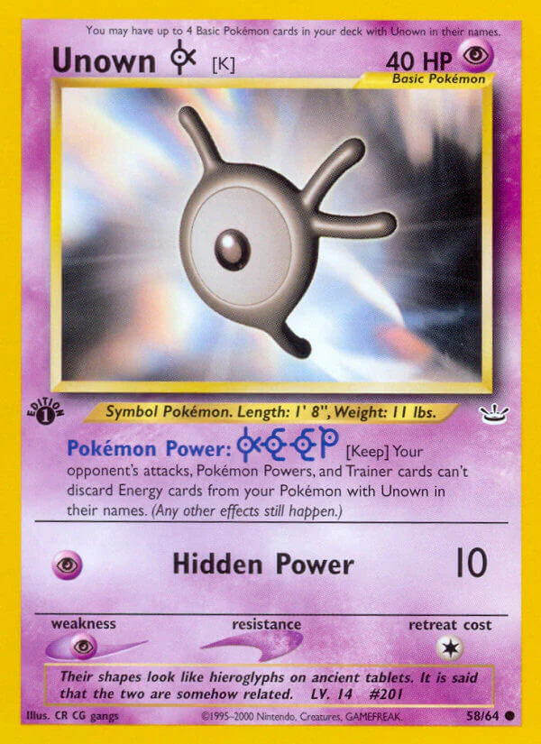 Neo Revelation 058 Unown [K]