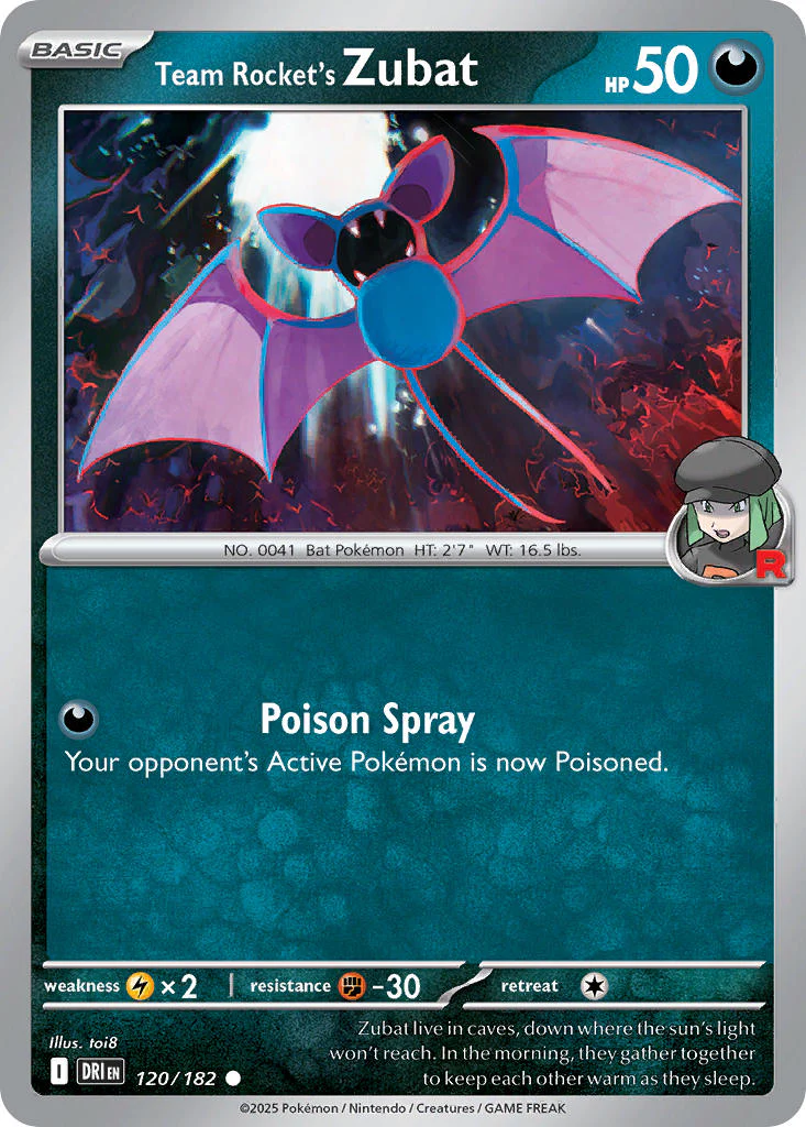 Destined Rivals 120 Team Rocket's Zubat - Reverse Holo