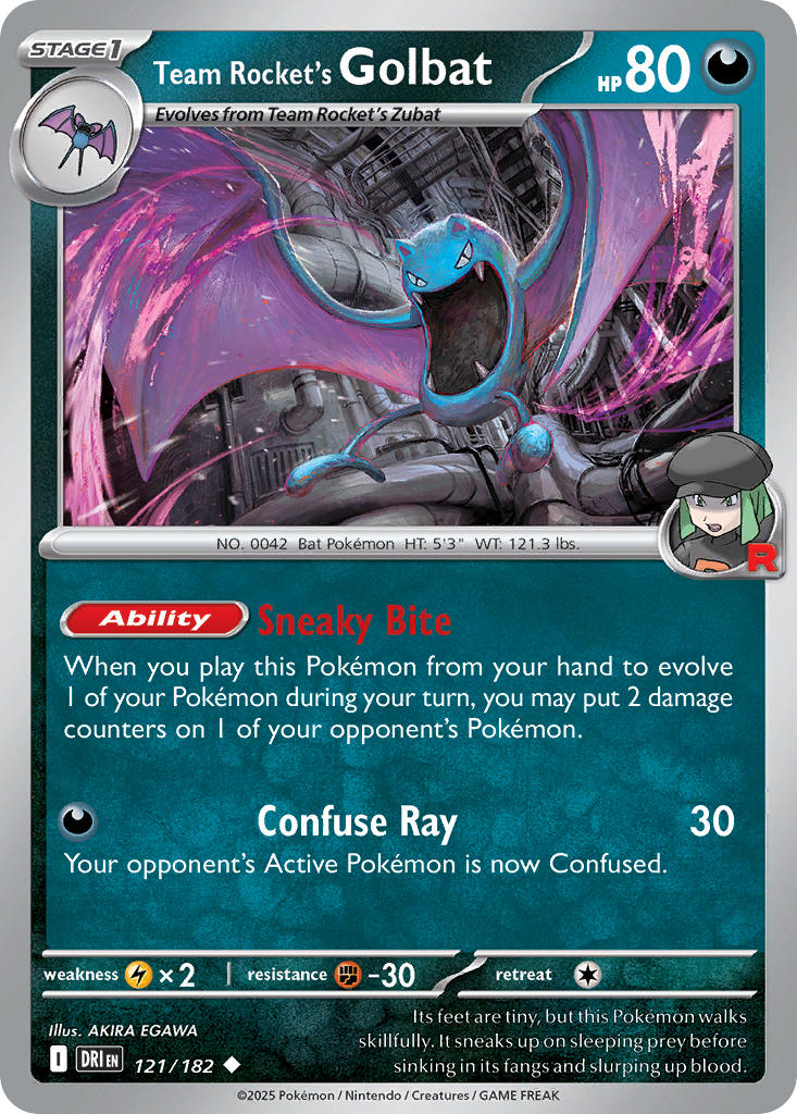 Destined Rivals 121 Team Rocket's Golbat - Reverse Holo