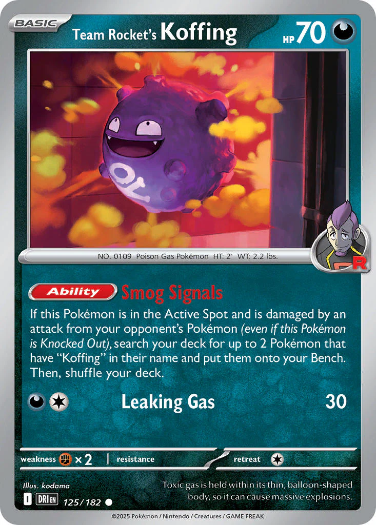 Destined Rivals 125 Team Rocket's Koffing - Reverse Holo