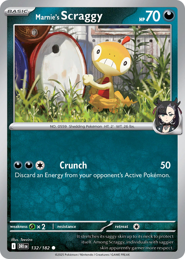 Destined Rivals 132 Marnie's Scraggy - Reverse Holo