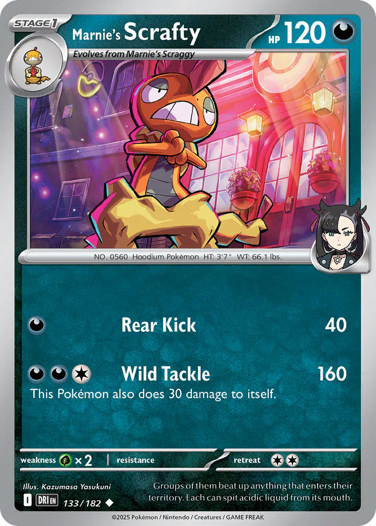 Destined Rivals 133 Marnie's Scrafty - Reverse Holo