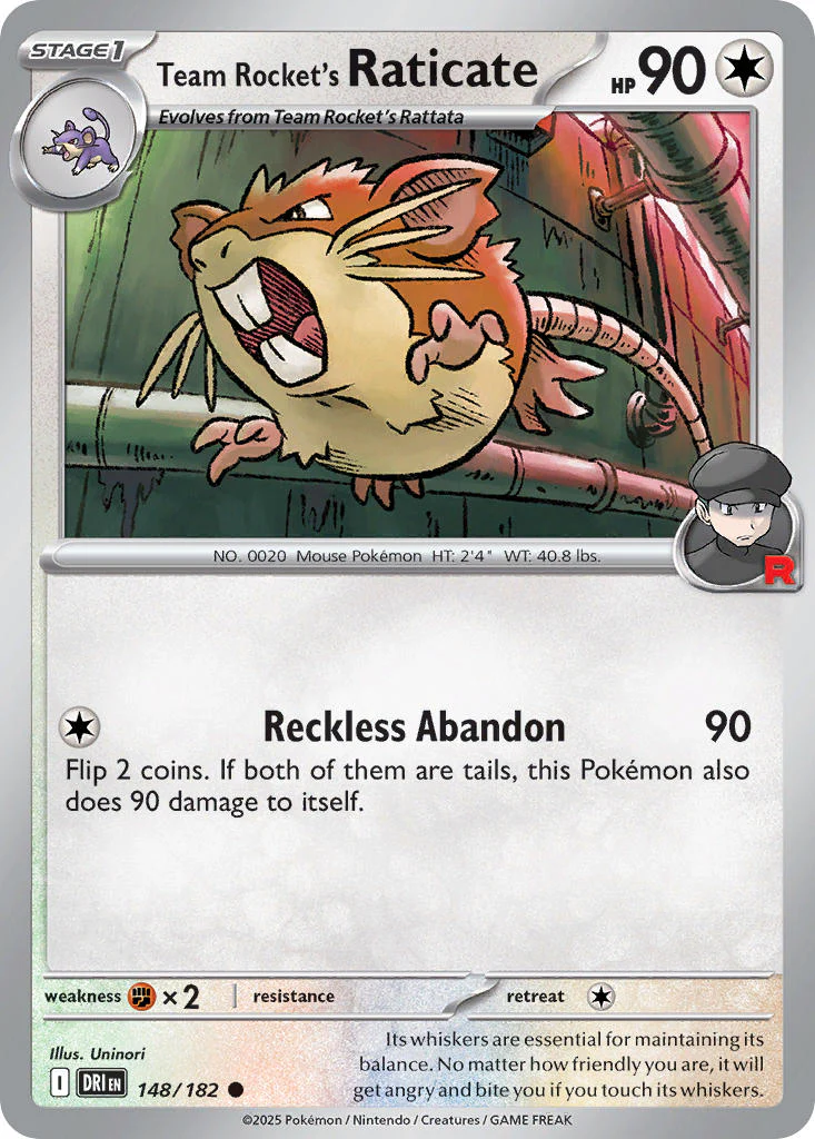 Destined Rivals 148 Team Rocket's Raticate - Reverse Holo