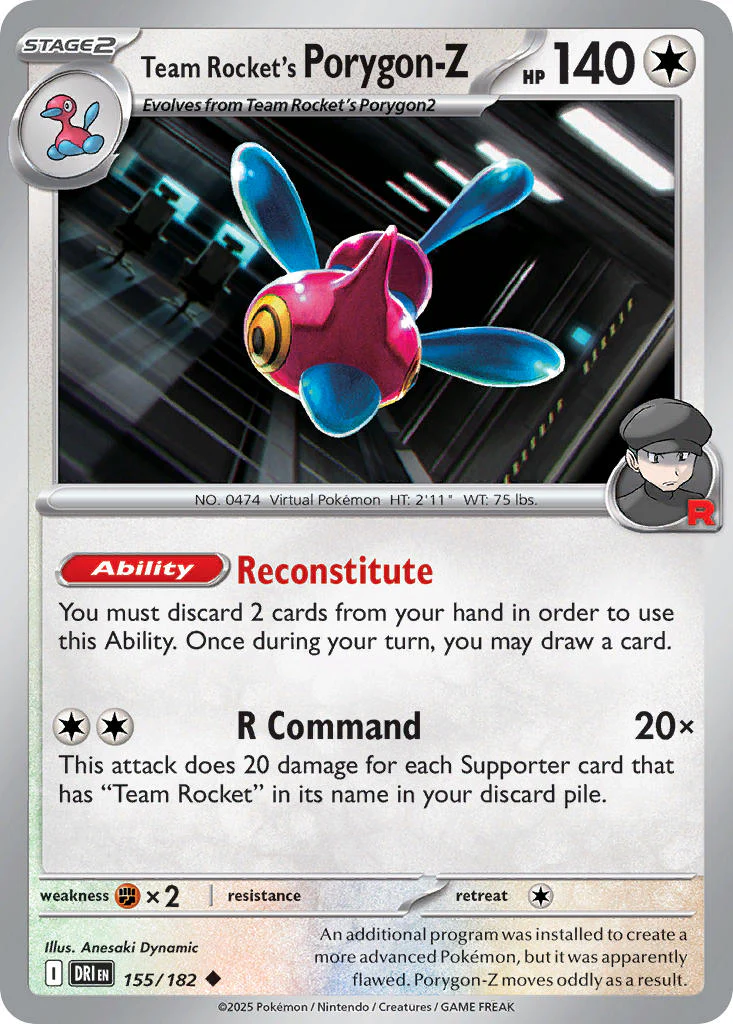 Destined Rivals 155 Team Rocket's Porygon-Z - Reverse Holo