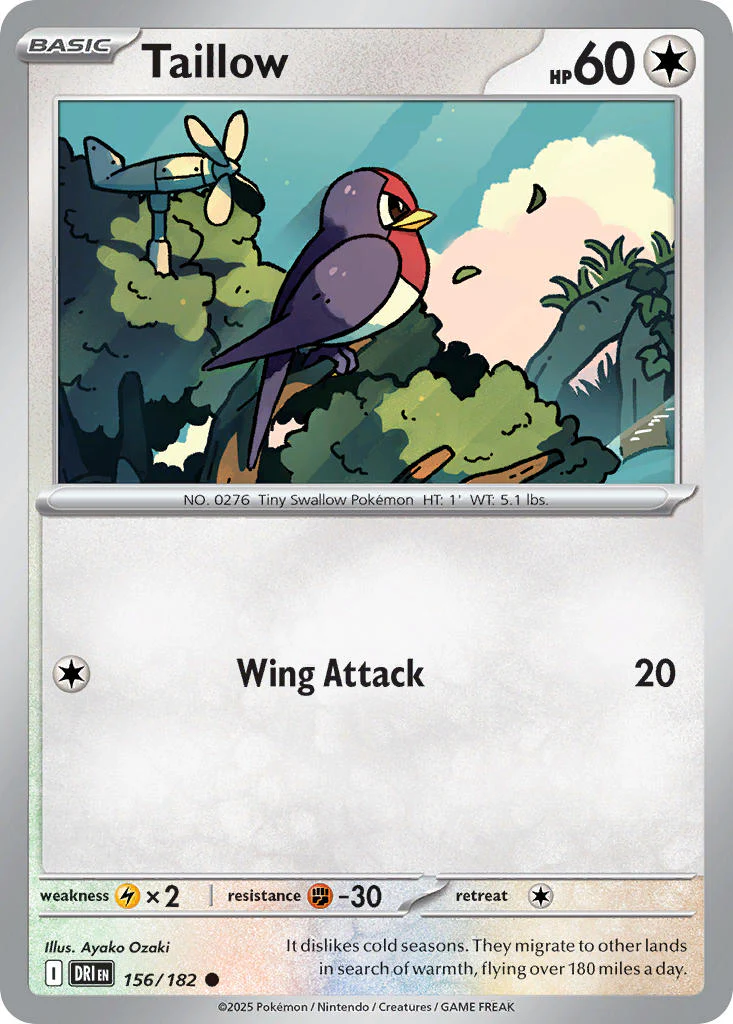 Destined Rivals 156 Taillow - Reverse Holo