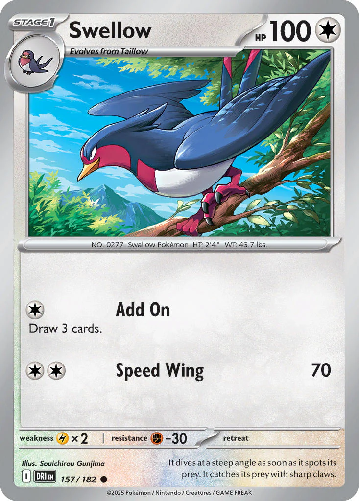 Destined Rivals 157 Swellow - Reverse Holo