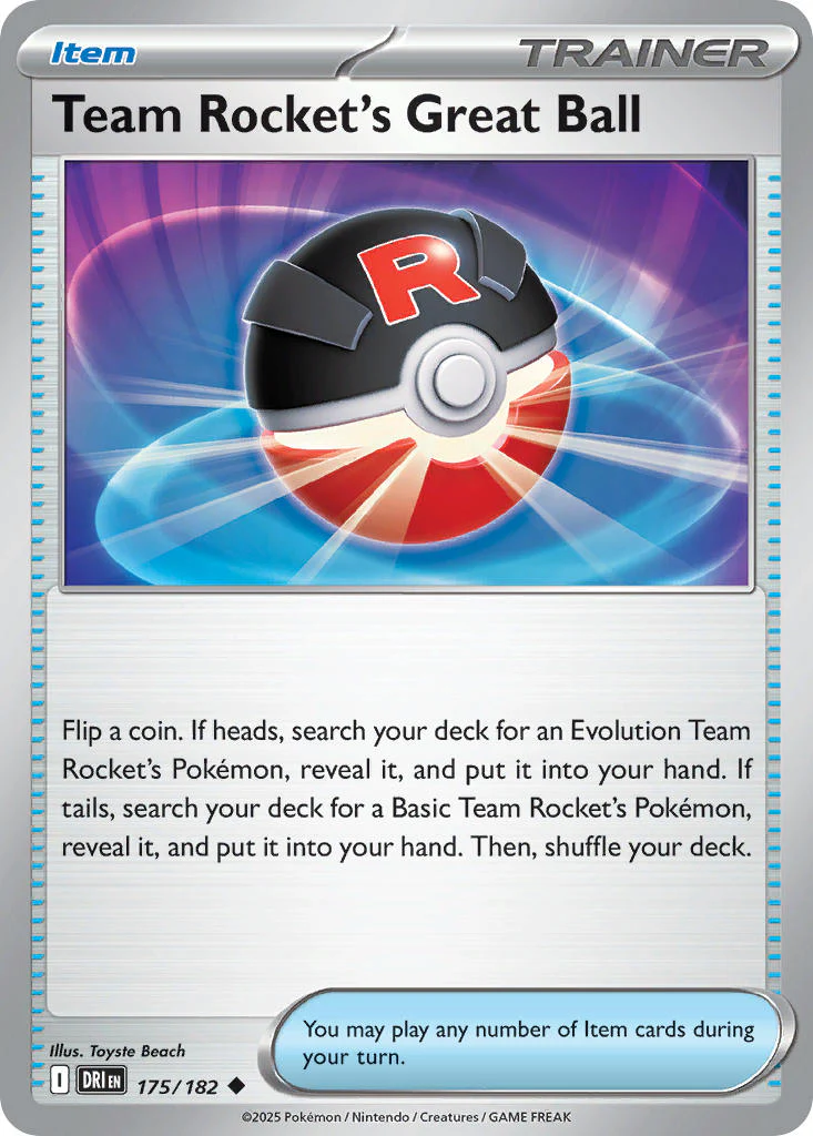 Destined Rivals 175 Team Rocket's Great Ball - Reverse Holo