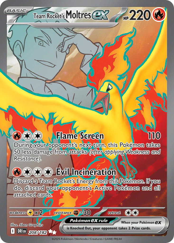 Destined Rivals 208 Team Rocket's Moltres ex