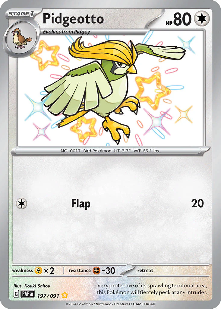 Paldean Fates 197 Pidgeotto