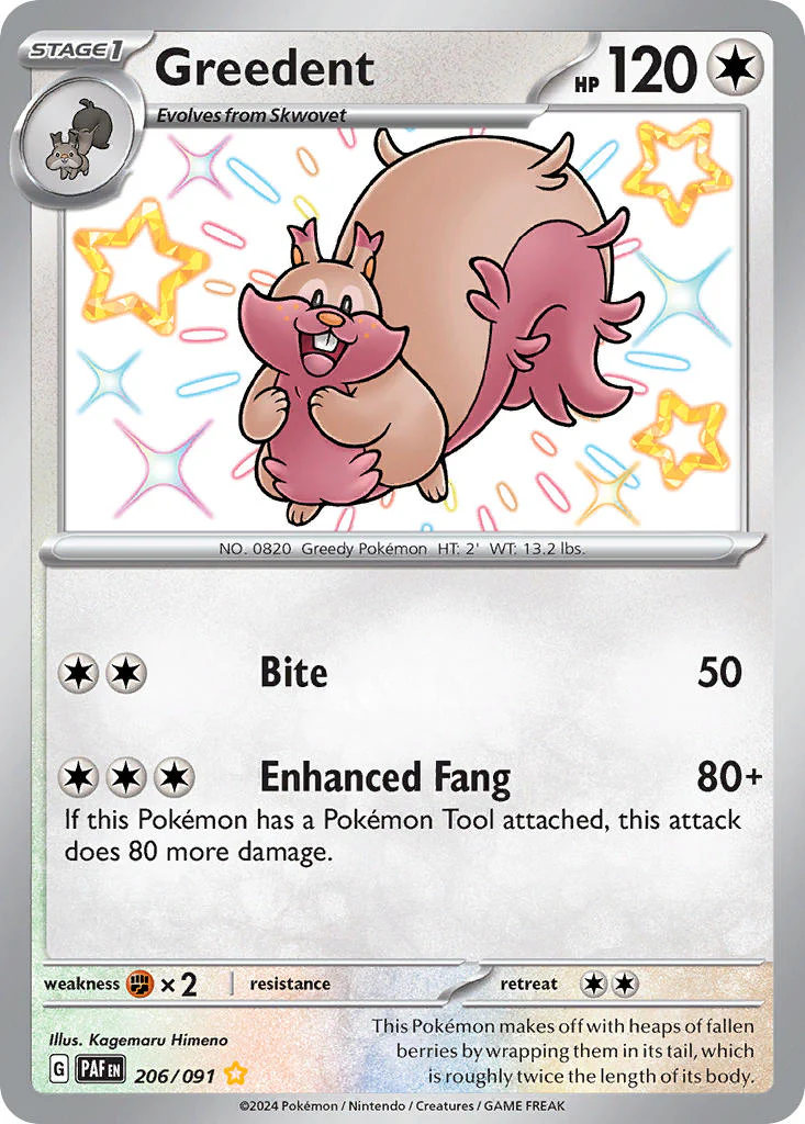 Paldean Fates 206 Greedent