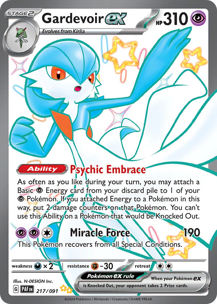 Paldean Fates 217 Gardevoir ex