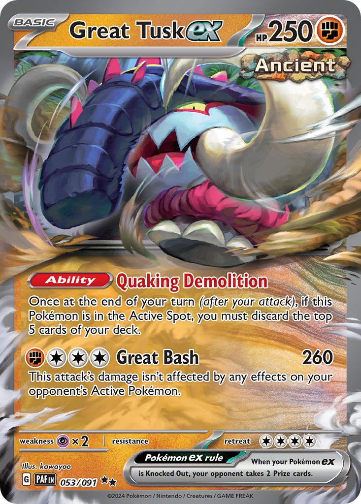 Paldean Fates 053 Great Tusk ex