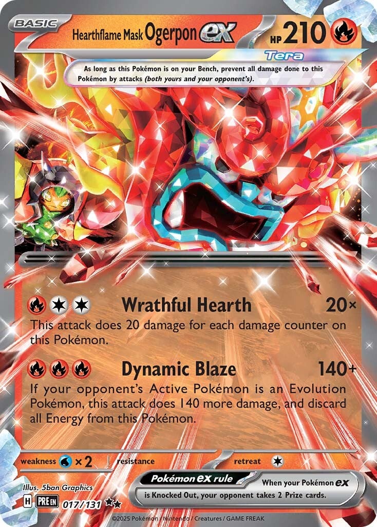 Prismatic Evolutions 017 Hearthflame Mask Ogerpon ex