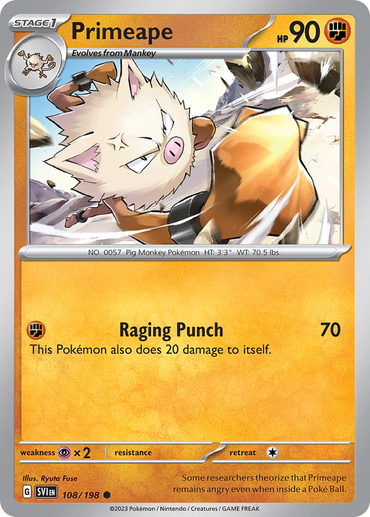 Scarlet and Violet Base 108 Primeape