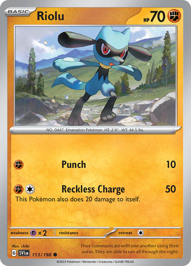 Scarlet and Violet Base 113 Riolu