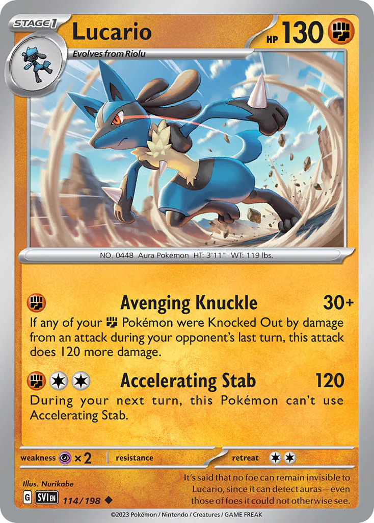 Scarlet and Violet Base 114 Lucario