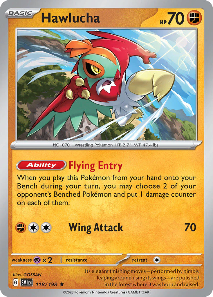 Scarlet and Violet Base 118 Hawlucha