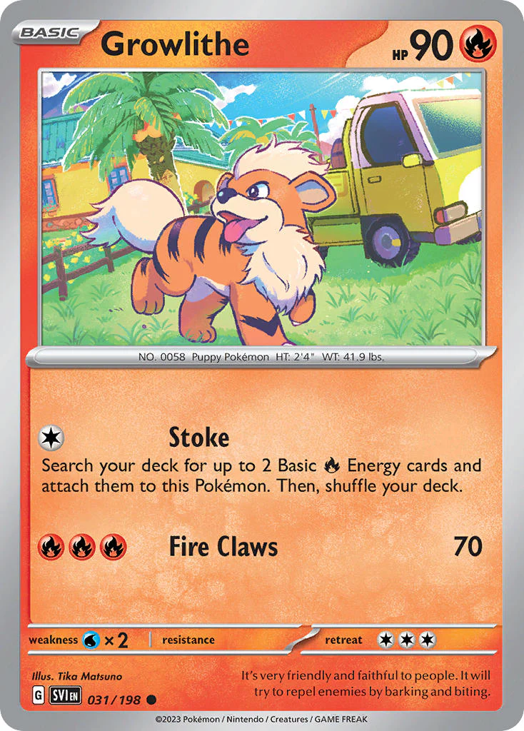 Scarlet and Violet Base 031 Growlithe