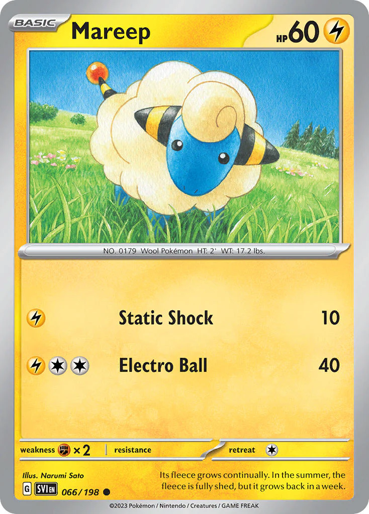 Scarlet and Violet Base 066 Mareep