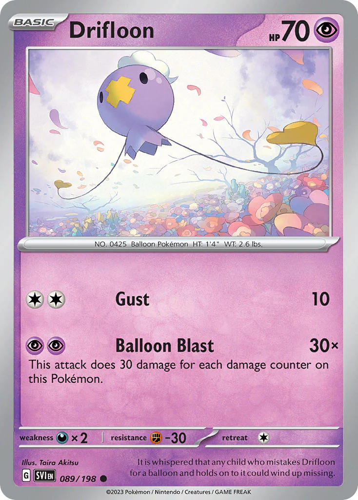 Scarlet and Violet Base 089 Drifloon