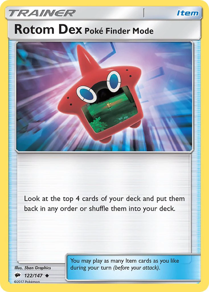 Burning Shadows 122 Rotom Dex Poke-Finder Mode
