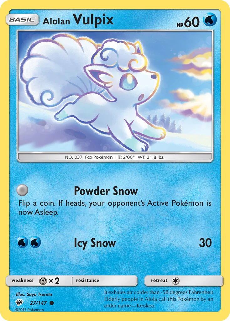 Burning Shadows 027 Alolan Vulpix
