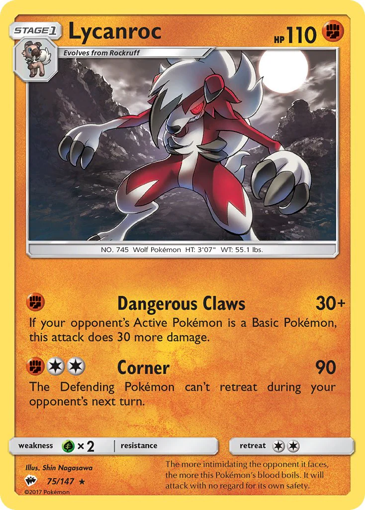 Burning Shadows 075 Lycanroc