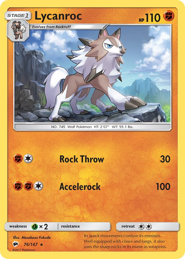 Burning Shadows 076 Lycanroc