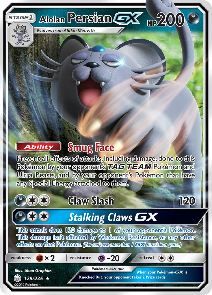 Cosmic Eclipse 129 Alolan Persian-GX