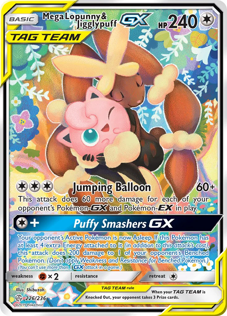 Cosmic Eclipse 226 Mega Lopunny & Jigglypuff-GX