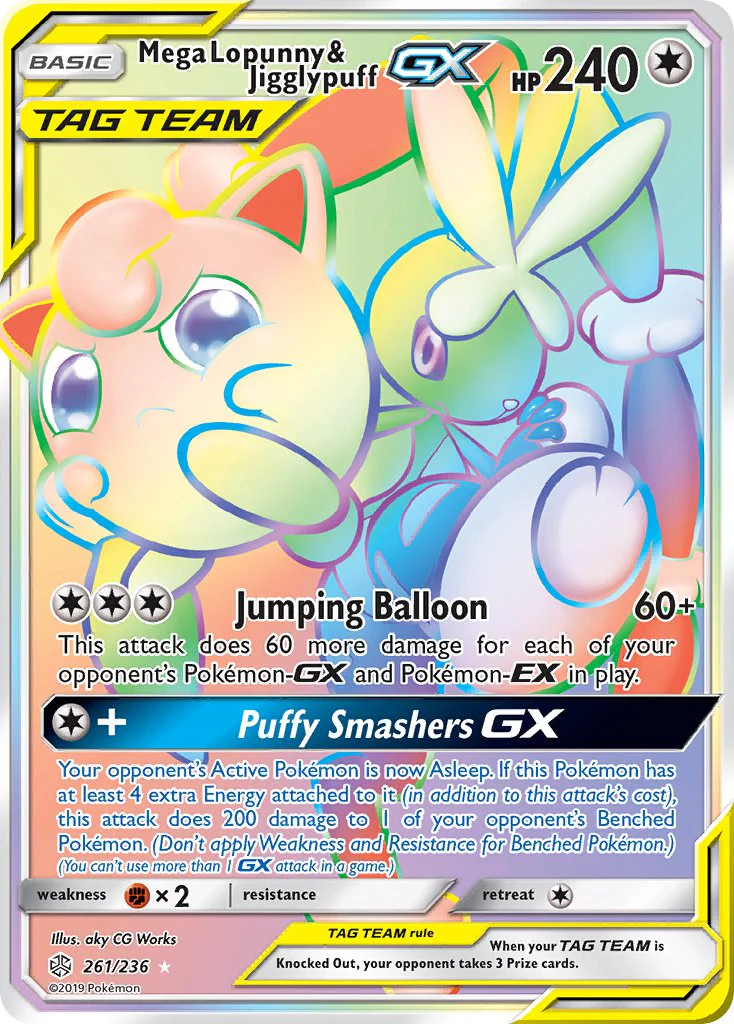 Cosmic Eclipse 261 Mega Lopunny & Jigglypuff-GX