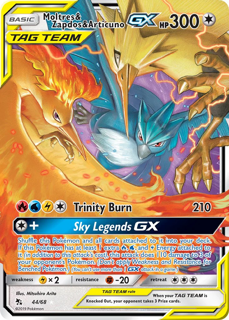 Hidden Fates 044 Moltres & Zapdos & Articuno-GX