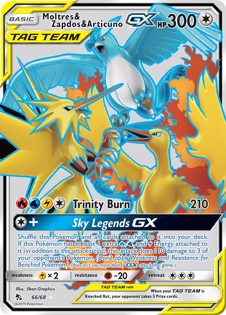 Hidden Fates 066 Moltres & Zapdos & Articuno-GX
