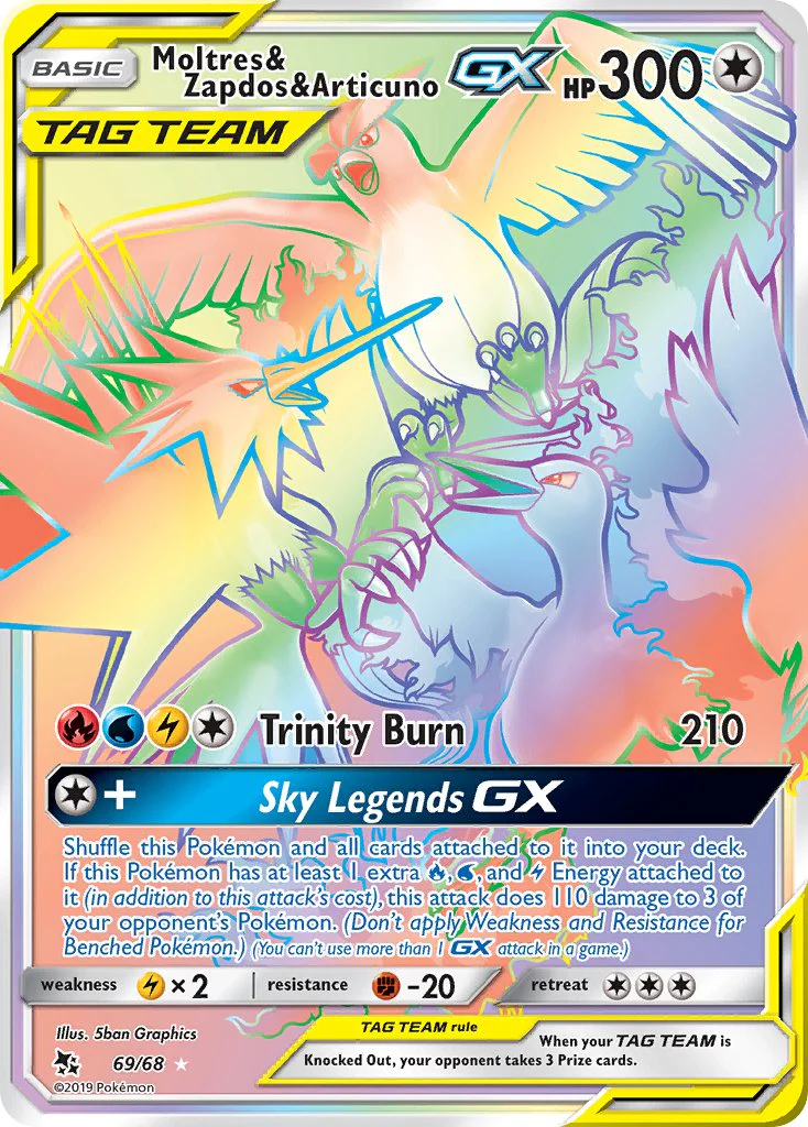 Hidden Fates 069 Moltres & Zapdos & Articuno-GX