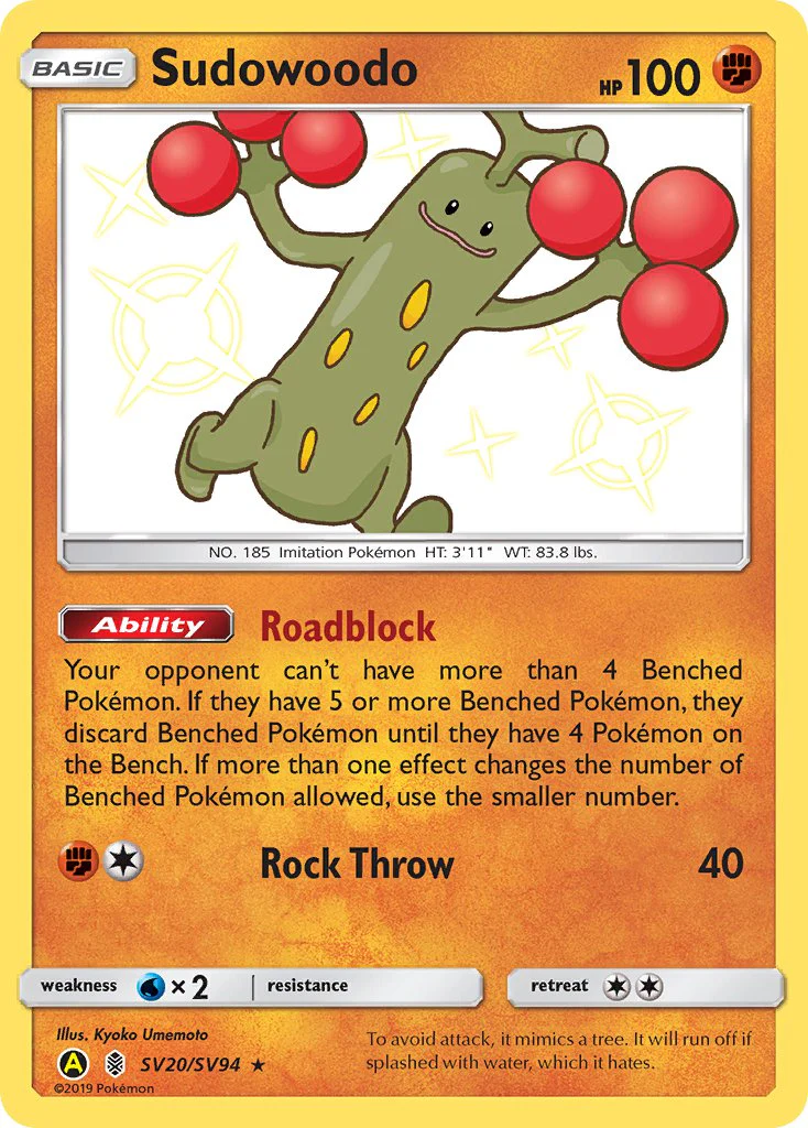 Hidden Fates SV20 Sudowoodo